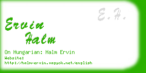 ervin halm business card